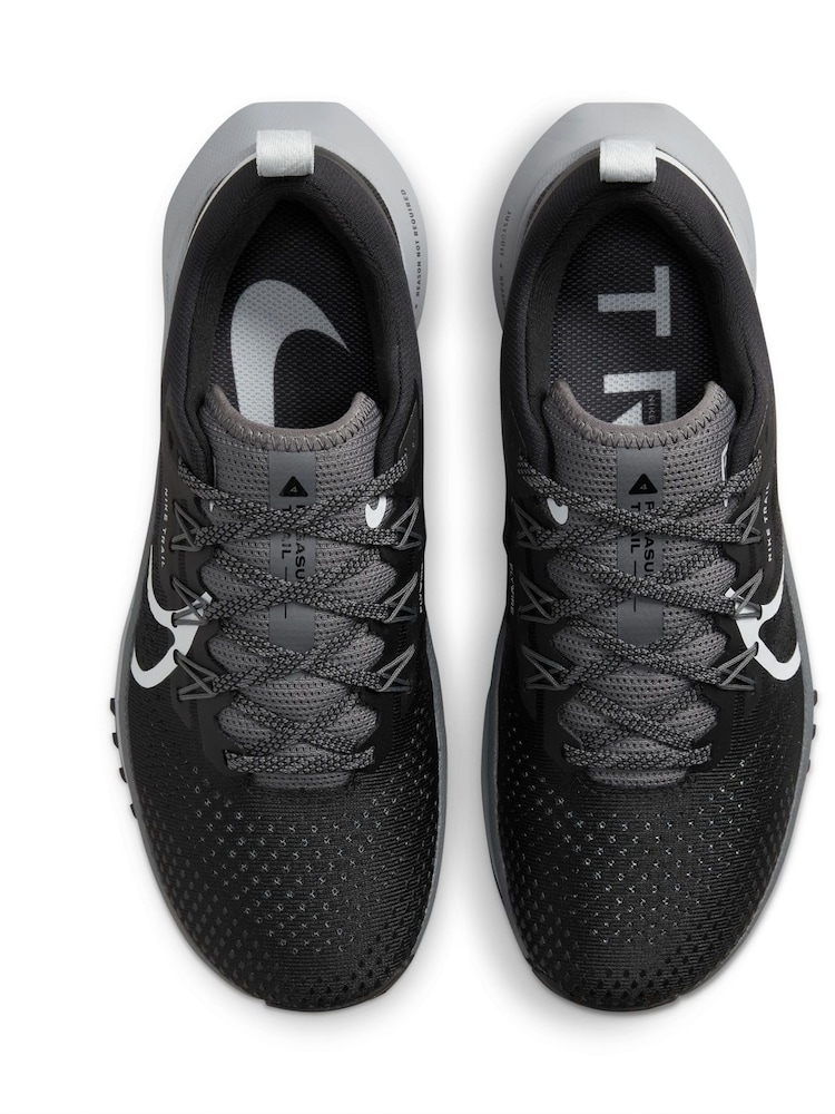 Nike Silver/Black Pegasus 4 Trail Running Trainers - Image 6 of 10
