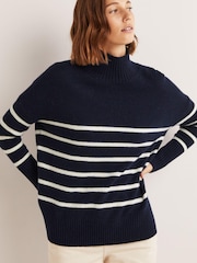 Boden Blue Oversized High Neck Jumper - Image 1 of 6