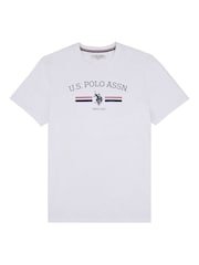 U.S. Polo Assn. Bright White Stripe Rider 100% Cotton T-Shirt - Image 4 of 6