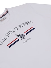 U.S. Polo Assn. Bright White Stripe Rider 100% Cotton T-Shirt - Image 6 of 6