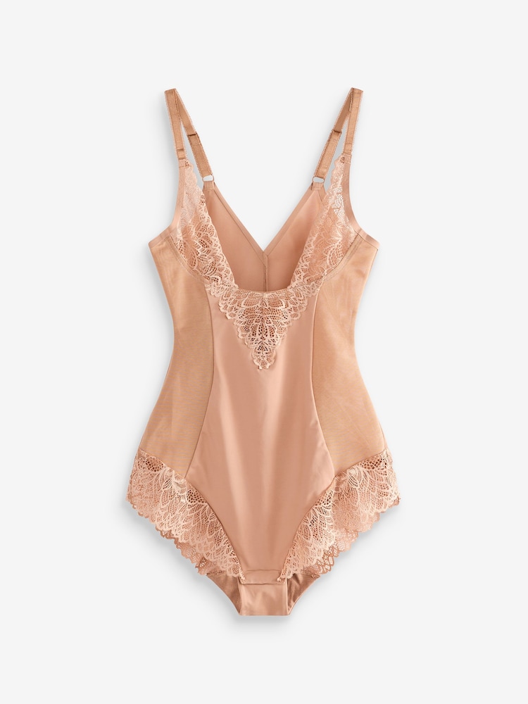 Tan Brown Firm Tummy Control Wear Your Own Bra Shaping Body - Image 4 of 4