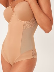 Caramel Nude DD+ Firm Tummy Control Lightly Padded Lace Body - Image 3 of 4