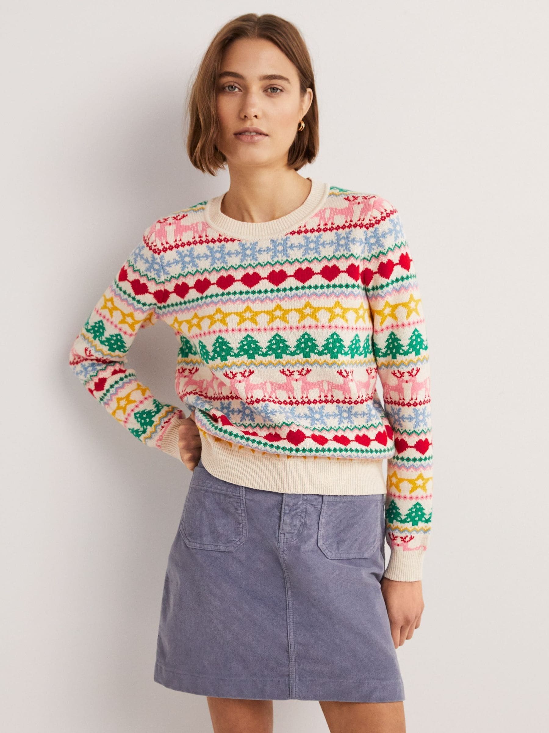 Buy Boden Yellow Christmas Jumper from Next Luxembourg