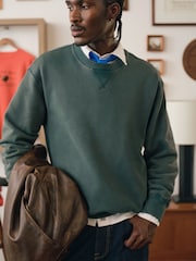 Abercrombie & Fitch Green Heritage Heavyweight Crew Neck Sweat Top - Image 2 of 3