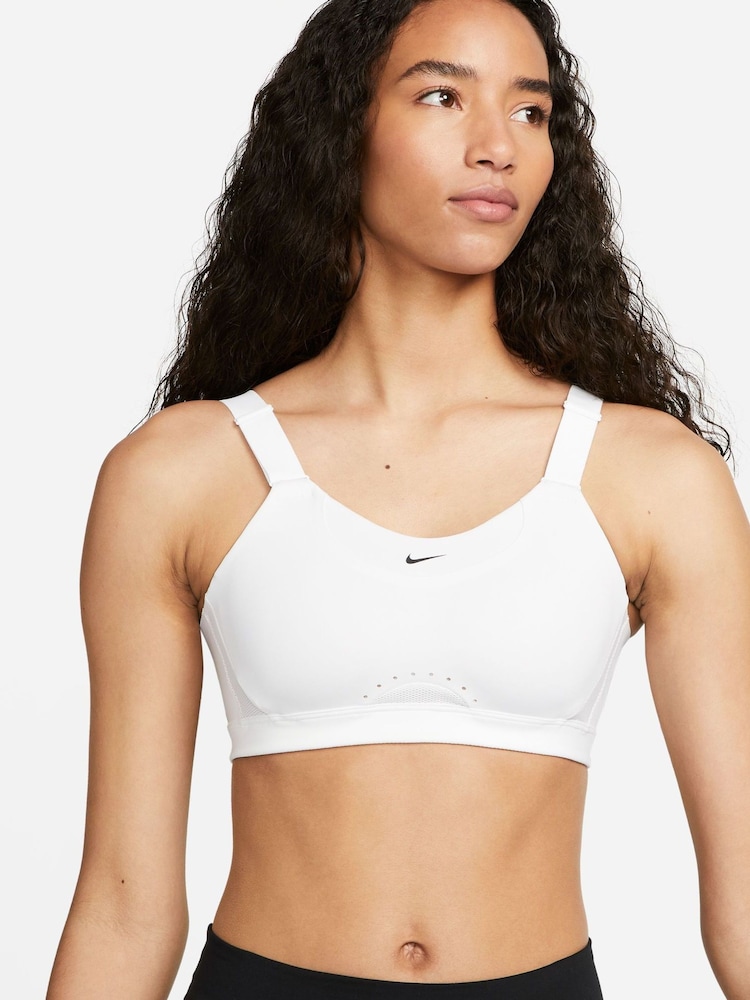Nike White Dri-FIT Alpha High Support Padded Sports Bra - Image 1 of 8
