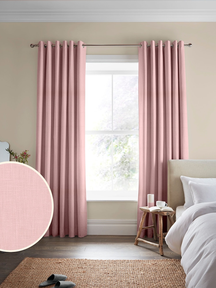 Laura Ashley Blush Pink Easton Made To Measure Curtains - Image 1 of 6