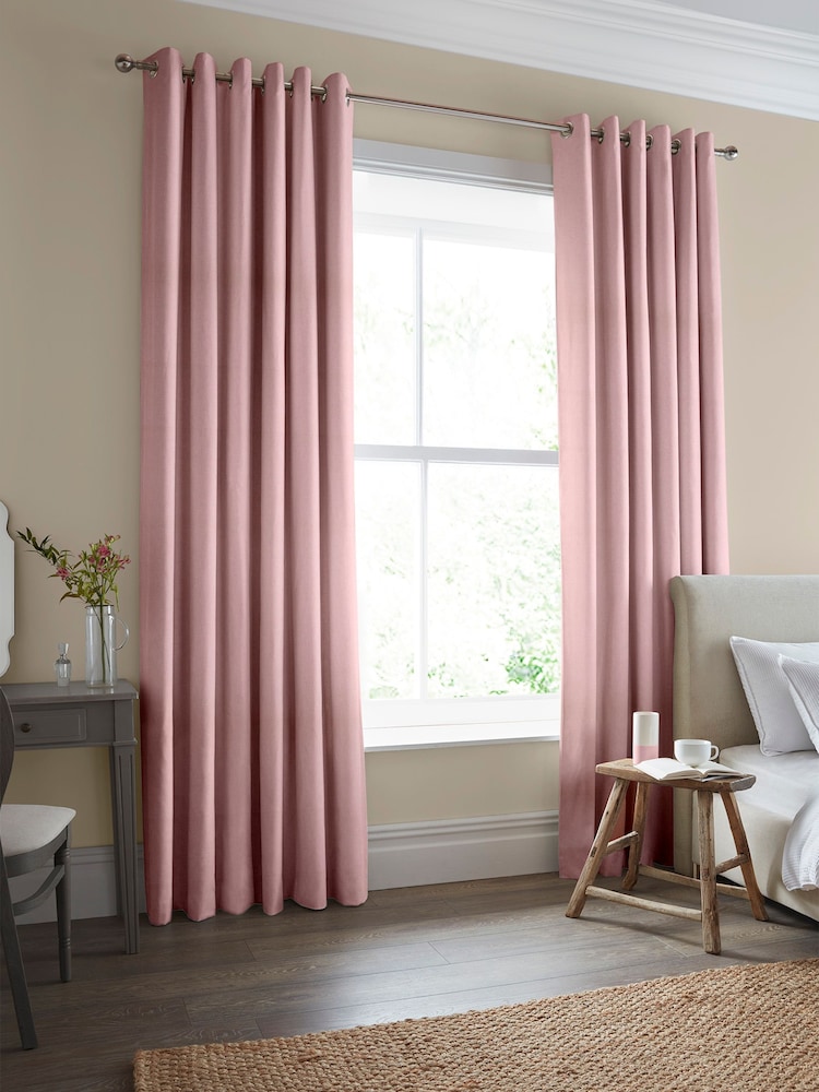 Laura Ashley Blush Pink Easton Made To Measure Curtains - Image 2 of 6
