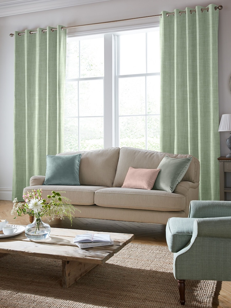 Laura Ashley Sage Green Easton Made To Measure Curtains - Image 1 of 6