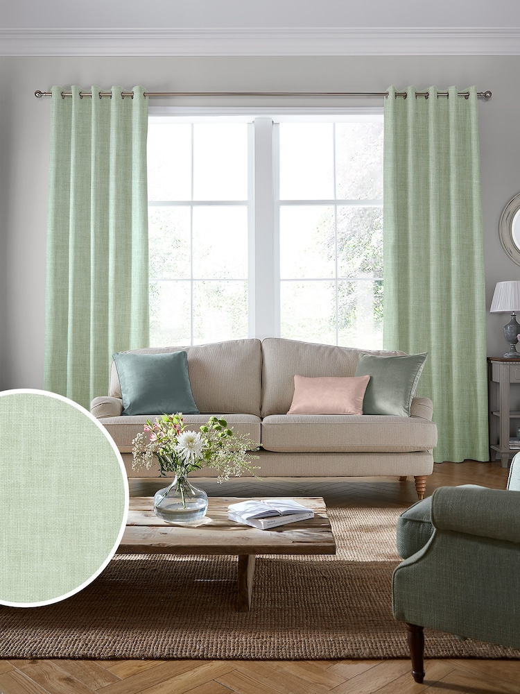 Laura Ashley Sage Green Easton Made To Measure Curtains - Image 2 of 6