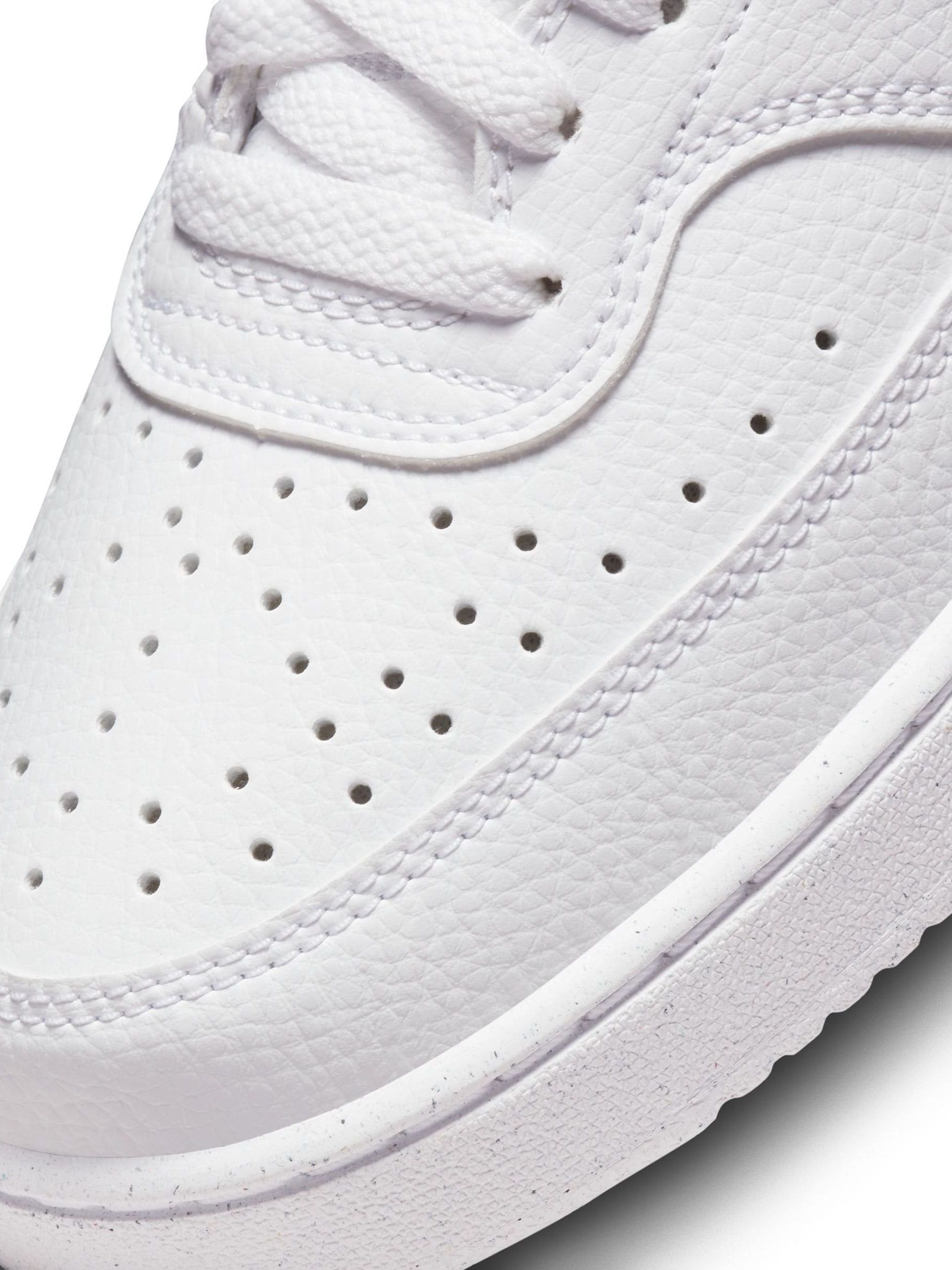 nike white and pink court vision trainers