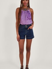 Monsoon Blue Two-Button Denim Shorts with Sustainable Cotton - Image 3 of 3