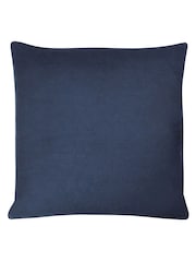 Furn Navy Blue 100% Cotton Angeles Floral Velvet Polyester Filled Cushion - Image 2 of 4