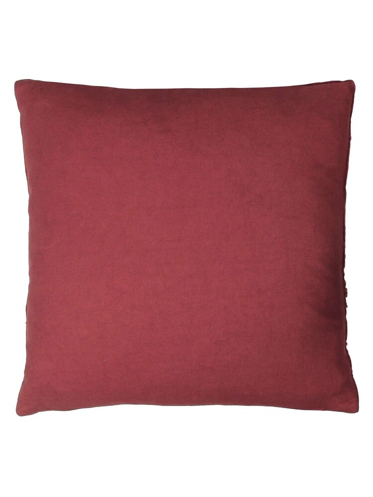 furn. Berry Red Angeles Floral Velvet Polyester Filled Cushion - Image 2 of 3