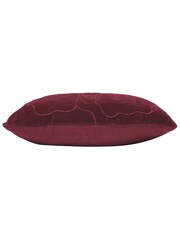 furn. Berry Red Angeles Floral Velvet Polyester Filled Cushion - Image 3 of 3