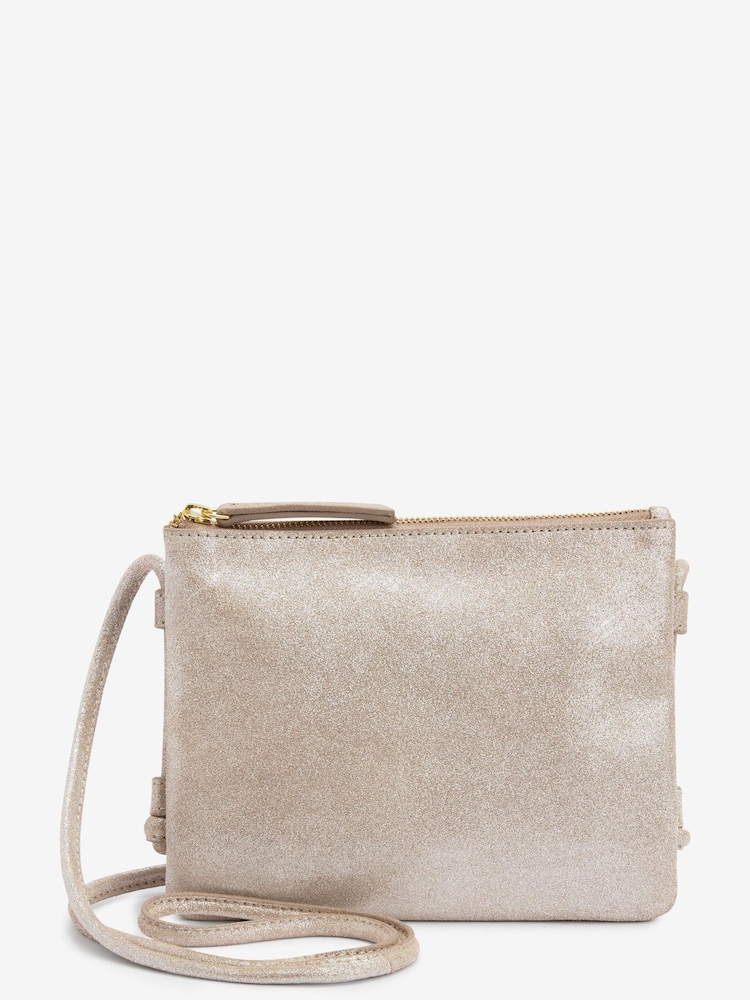 Gold Suede - Small Leather Cross-Body Bag - Image 4 of 7
