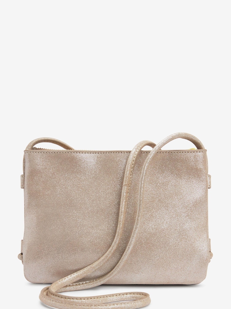 Gold Suede - Small Leather Cross-Body Bag - Image 5 of 7