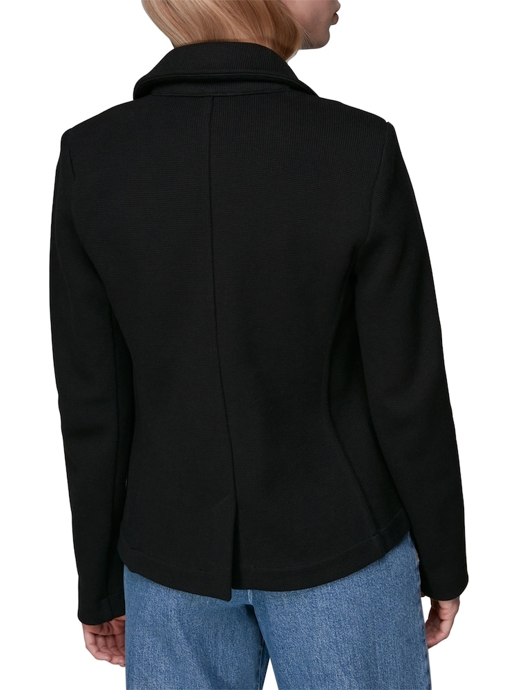 Whistles Black 100% Cotton Slim Jersey Jacket - Image 2 of 3