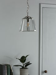 Laura Ashley Silver Clayton Glass Ceiling Light Pendant - Image 2 of 4