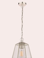 Laura Ashley Silver Clayton Glass Ceiling Light Pendant - Image 3 of 4