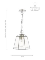 Laura Ashley Silver Clayton Glass Ceiling Light Pendant - Image 4 of 4