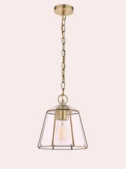 Laura Ashley Brass Clayton Glass Ceiling Light Pendant - Image 3 of 4