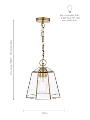 Laura Ashley Brass Clayton Glass Ceiling Light Pendant - Image 4 of 4
