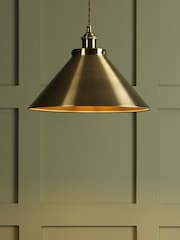 Laura Ashley Brass Rufus Grande 1 Light Pendant Ceiling Light - Image 1 of 5
