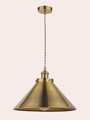 Laura Ashley Brass Rufus Grande 1 Light Pendant Ceiling Light - Image 3 of 5