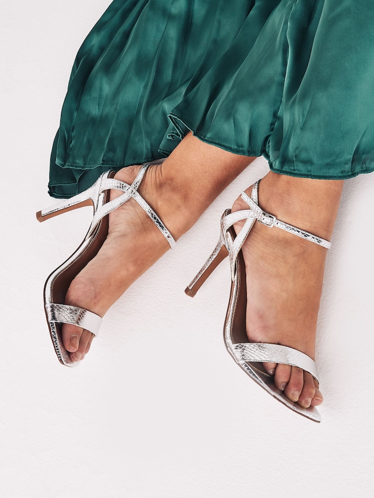 Silver Regular/Wide Fit Forever Comfort® Strappy Skinny Heel Sandals - Image 2 of 6