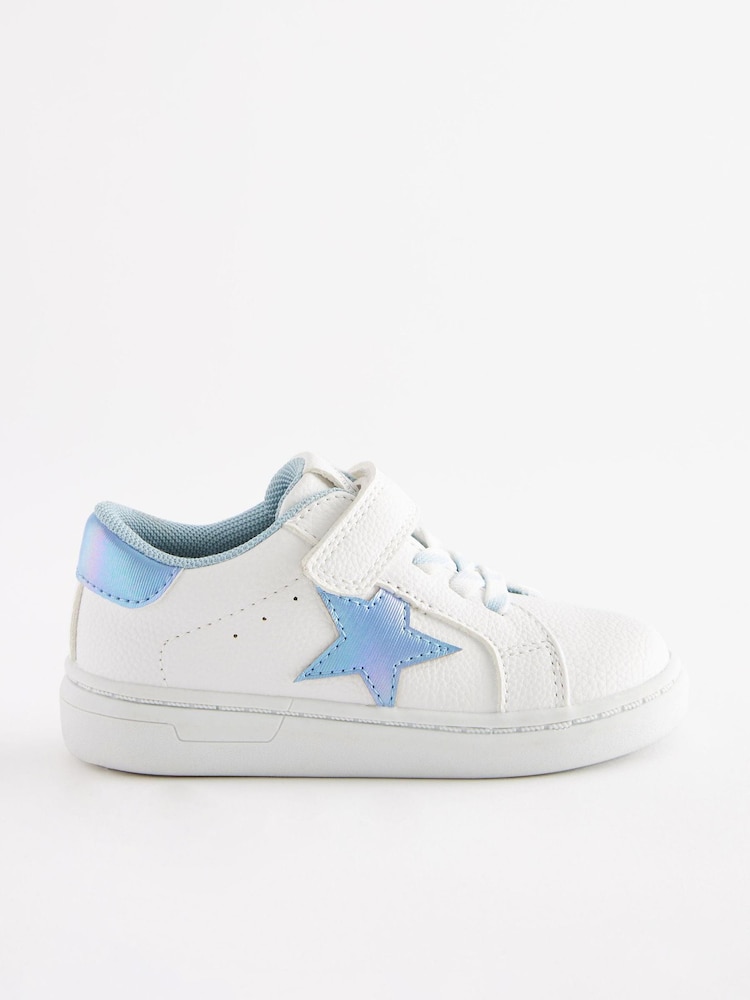 White Elastic Lace Single Strap Trainers - Image 2 of 7