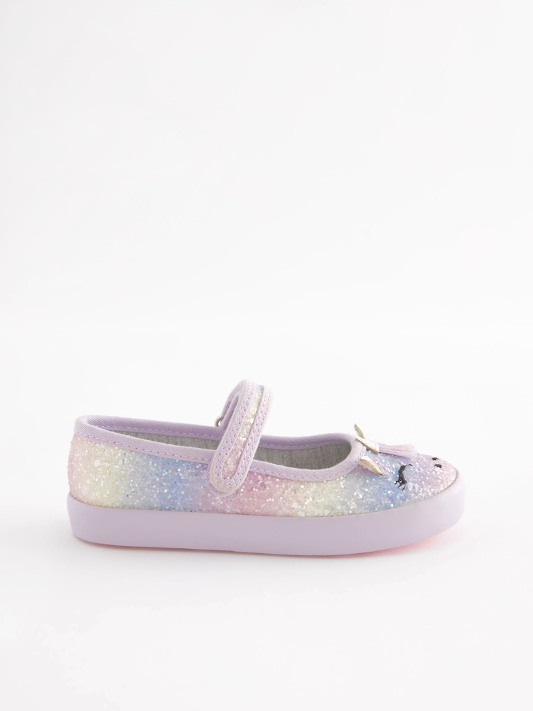 Purple Unicorn Standard Fit (F) Mary Jane Shoes - Image 1 of 5