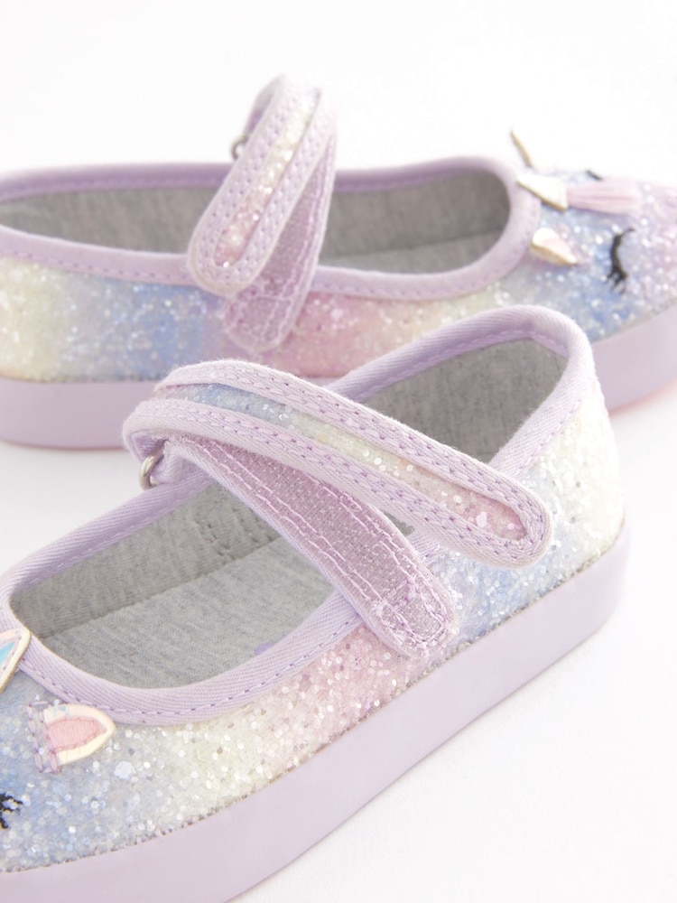 Purple Unicorn Standard Fit (F) Mary Jane Shoes - Image 2 of 5