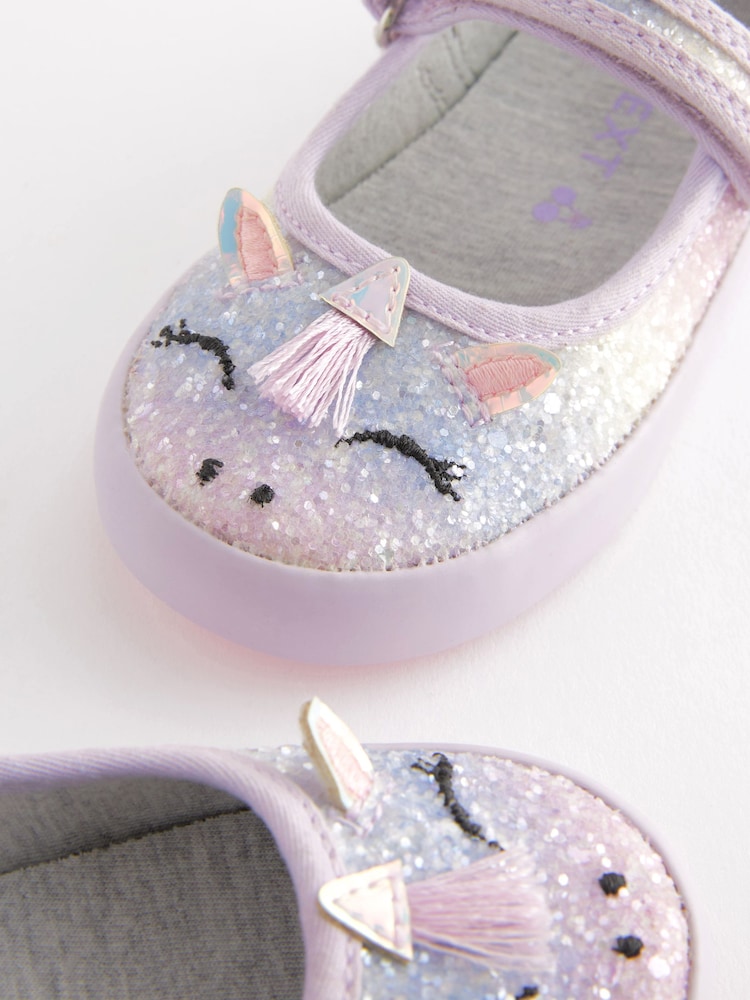Purple Unicorn Standard Fit (F) Mary Jane Shoes - Image 3 of 5