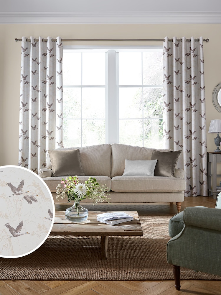 Laura Ashley Grey Animalia Embroidered Made To Measure Curtains - Image 2 of 6