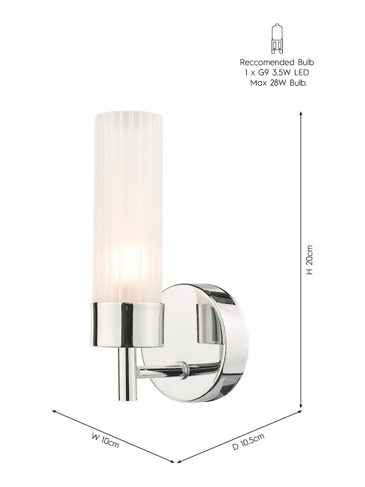 Laura Ashley Chrome Howard Bathroom Wall Light - Image 3 of 3
