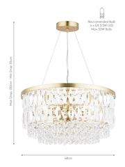 Laura Ashley Brass Rhosill 4 Light Ceiling Light - Image 5 of 5