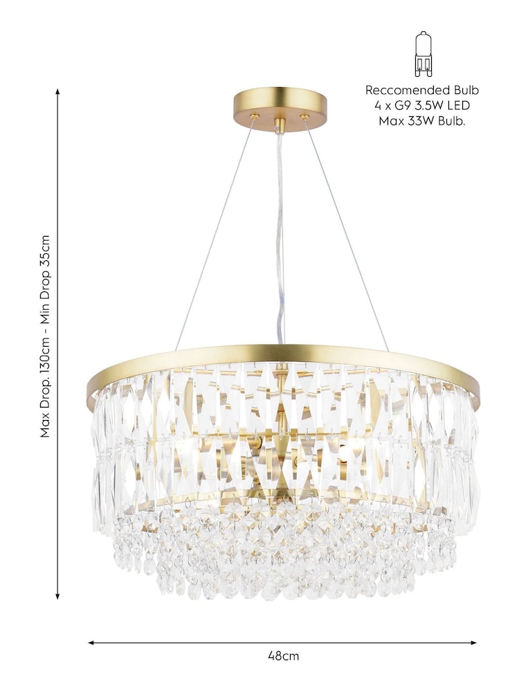 Laura Ashley Brass Rhosill 4 Light Ceiling Light - Image 5 of 5