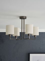 Black Greenwich 4 Light Flush Ceiling Light - Image 2 of 6
