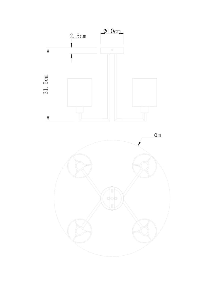 Black Greenwich 4 Light Flush Ceiling Light - Image 6 of 6