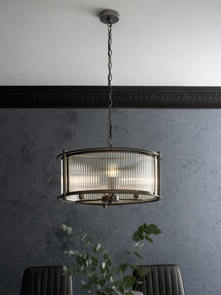 Pewter Hertford 3 Light Chandelier Light - Image 1 of 6 Pewter Hertford 3 Light Chandelier Light - Image 1 of 6
