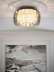 Smoke Grey Chelsea 3 Light Flush Ceiling Light - Image 1 of 7