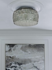 Smoke Grey Chelsea 3 Light Flush Ceiling Light - Image 2 of 7