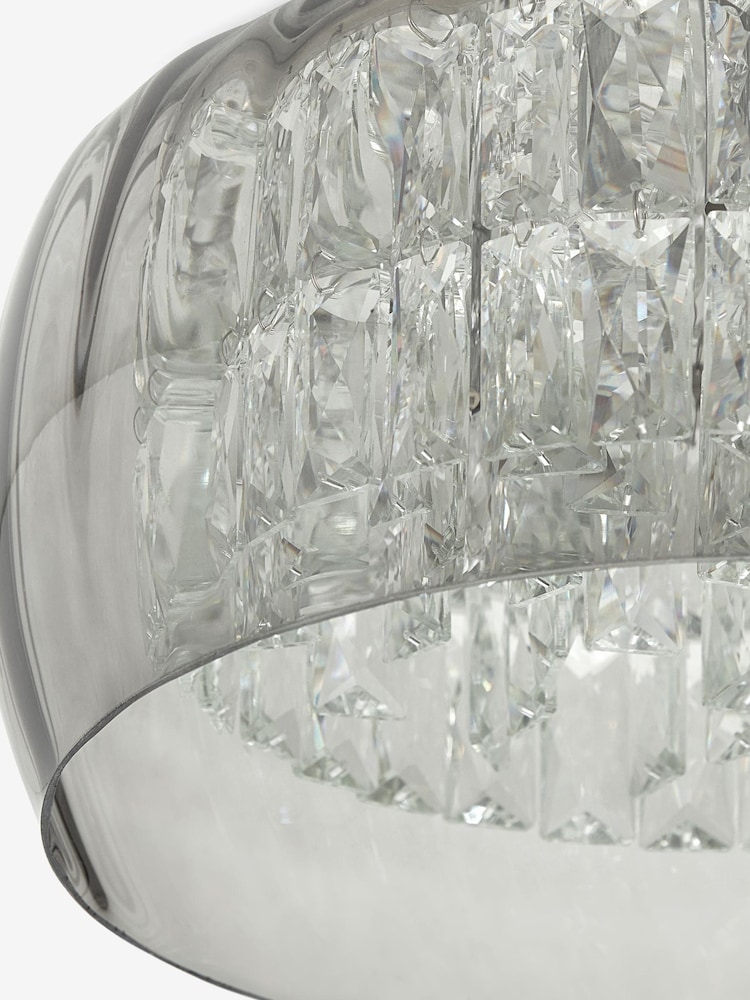 Smoke Grey Chelsea 3 Light Flush Ceiling Light - Image 7 of 7