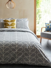 Orla Kiely Silver Linear Stem Duvet Cover and Pillowcase Set - Image 1 of 2