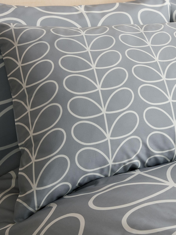 Orla Kiely Silver Linear Stem Duvet Cover and Pillowcase Set - Image 2 of 2