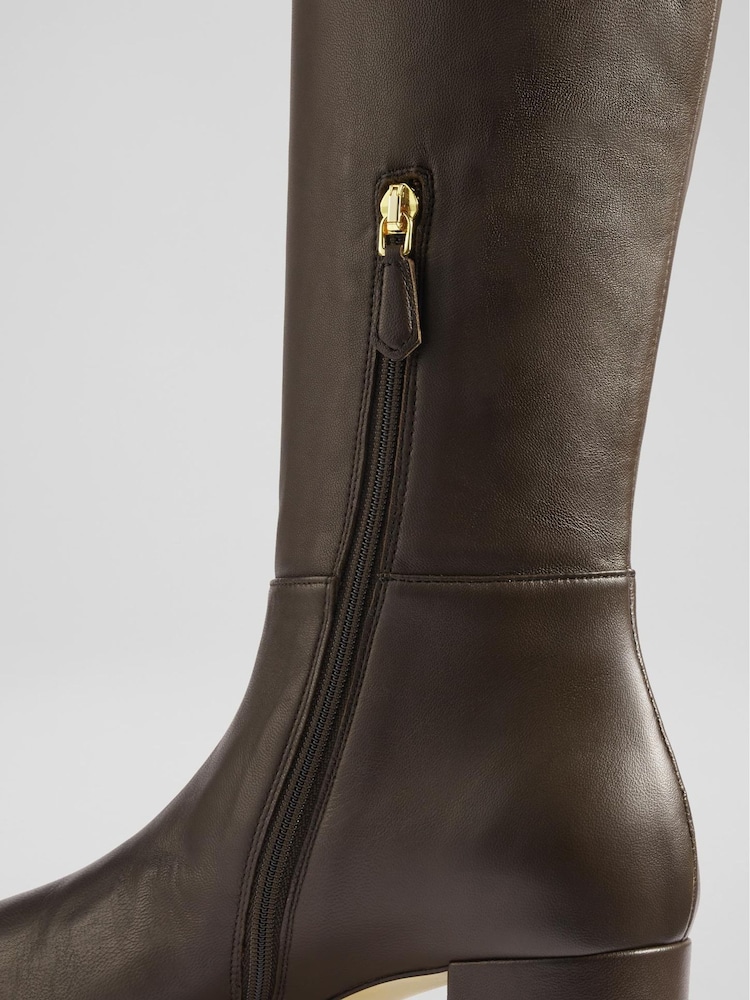 LK Bennett Brown Low Karen Kristen Boots - Image 4 of 4