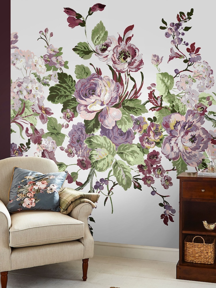 Laura Ashley Purple Rosemore 3M Mural - Image 1 of 4