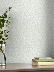 Laura Ashley Eau de Nil Green Erwood Wallpaper - Image 1 of 4