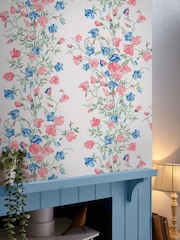 Laura Ashley Blush Pink Charlotte 10M Wallpaper - Image 1 of 4