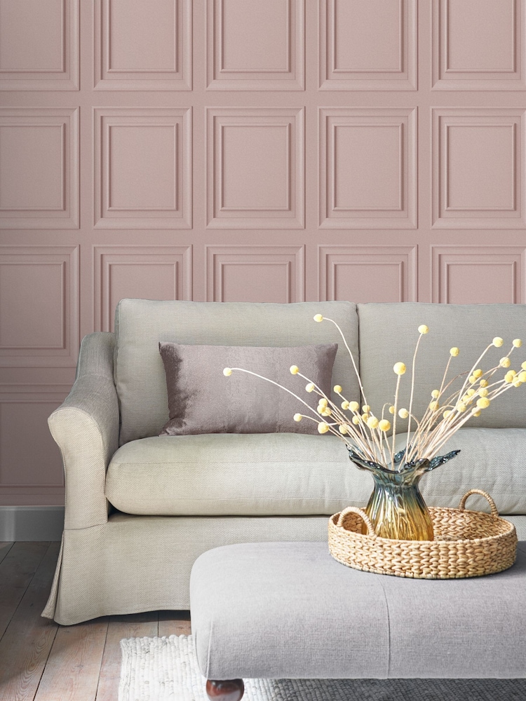 Laura Ashley Blush Pink Redbrook 10M Wallpaper - Image 1 of 4